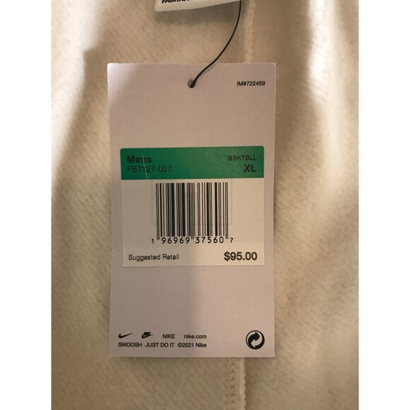 Nike Men's Lebron James Cream/ Beige Cotton  Blend Joggers Sweatpants - Picture 9 of 9